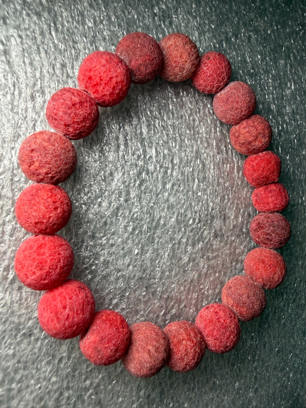 Fun 10MM Red Coral (Enhanced Color) Bracelet